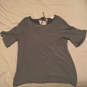 Cute blue and white striped blouse.